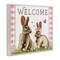 Stupell Industries Welcome Plaid Spring Garden Rabbits Framed Giclee Art